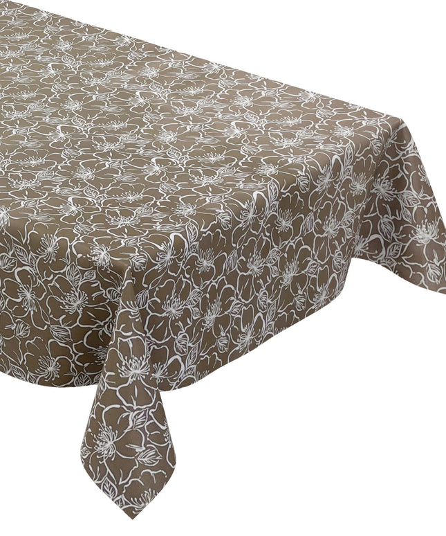 Wachstuch Tischdecke K150172 Barock florale Linien hellbraun eckig rund oval
