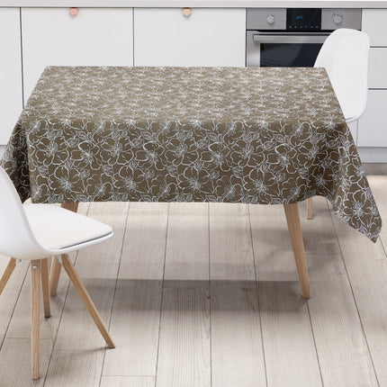 Wachstuch Tischdecke K150172 Barock florale Linien hellbraun eckig rund oval