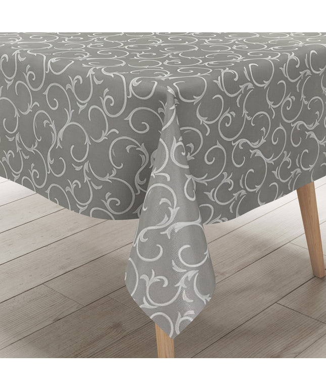 Wachstuch Tischdecke K150193 Barock Ornamente hellgrau eckig rund oval