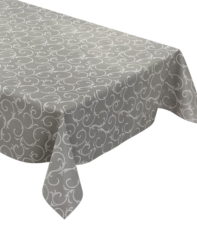 Wachstuch Tischdecke K150193 Barock Ornamente hellgrau eckig rund oval