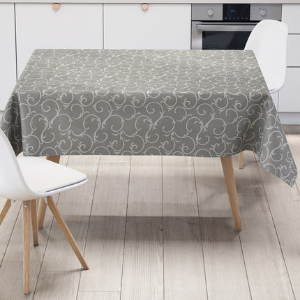 Wachstuch Tischdecke K150193 Barock Ornamente hellgrau eckig rund oval