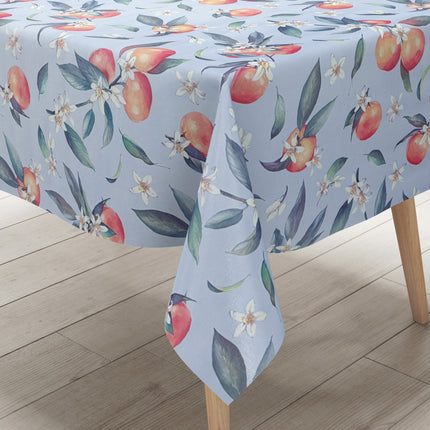 Wachstuch Tischdecke hellblau Orangen