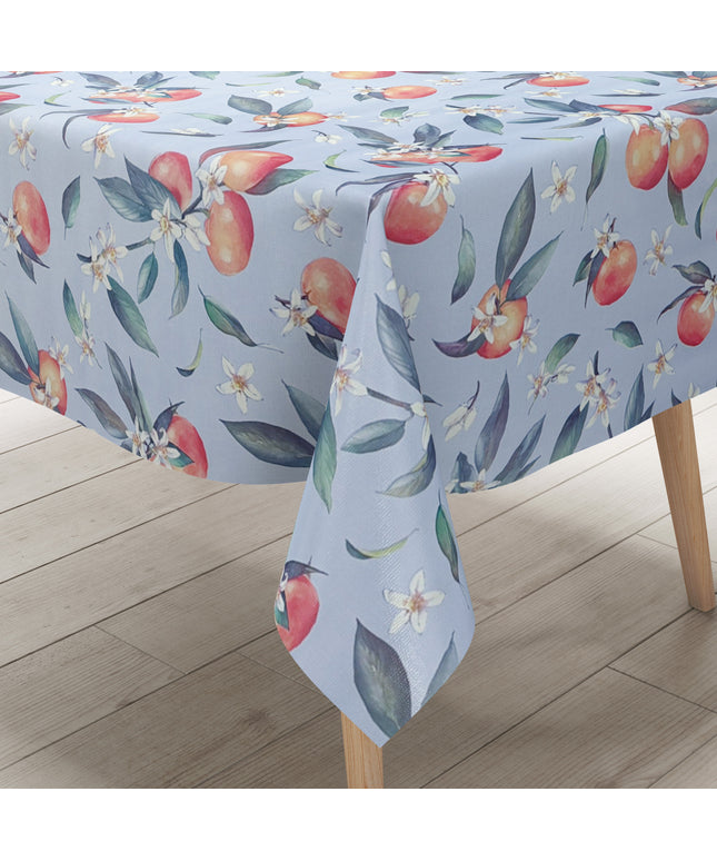 Wachstuch Tischdecke hellblau Orangen