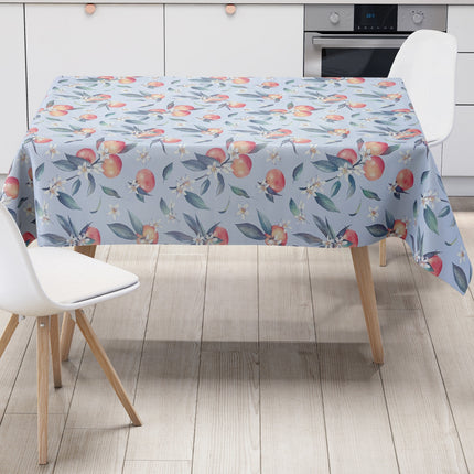 Wachstuch Tischdecke hellblau Orangen