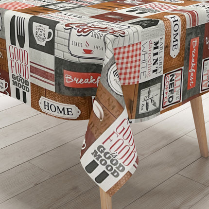 Wachstuch Tischdecke Kaffee Essen