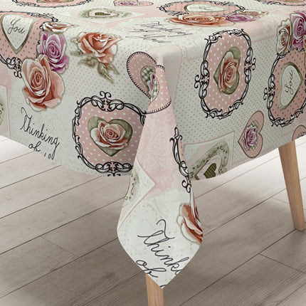 Wachstuchtischdecke Wachstuchtischdecke rosa Rosen Blüten Love