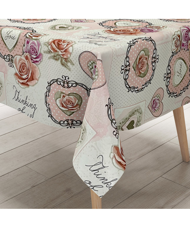 Wachstuchtischdecke Wachstuchtischdecke rosa Rosen Blüten Love
