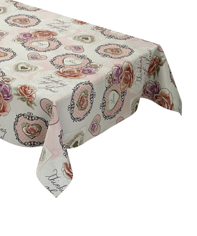 Wachstuchtischdecke Wachstuchtischdecke rosa Rosen Blüten Love