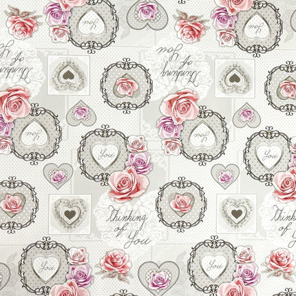 Wachstuch Tischdecke Rosen Patchwork
