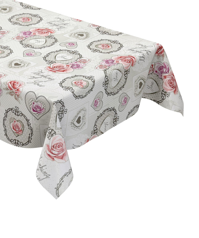 Wachstuch Tischdecke Rosen Patchwork