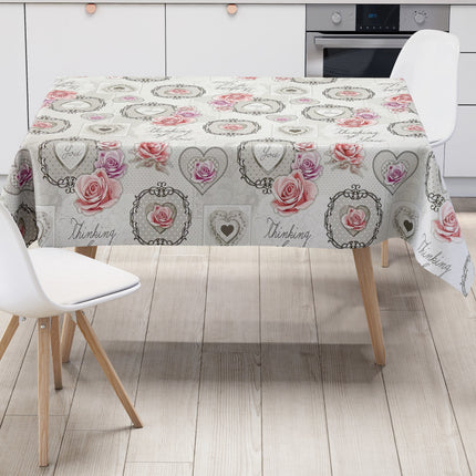 Wachstuch Tischdecke Rosen Patchwork