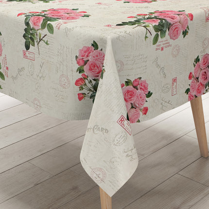 Wachstuch Tischdecke rosa Rosen