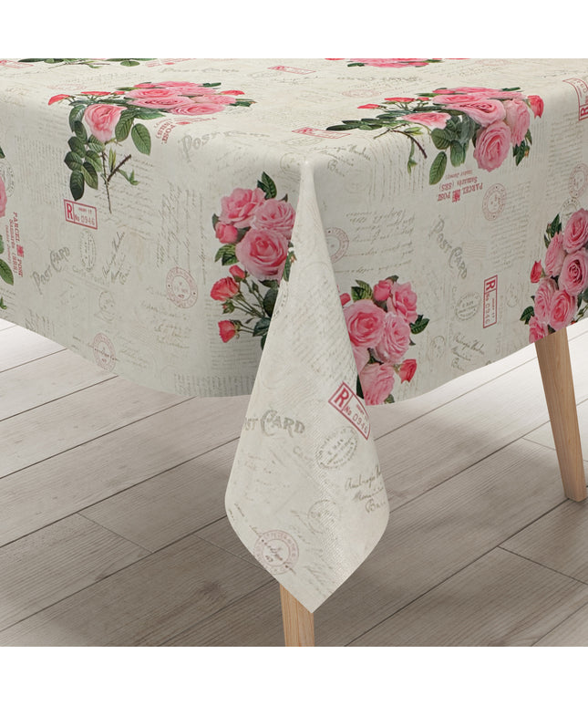 Wachstuch Tischdecke rosa Rosen