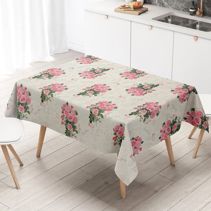 Wachstuch Tischdecke rosa Rosen
