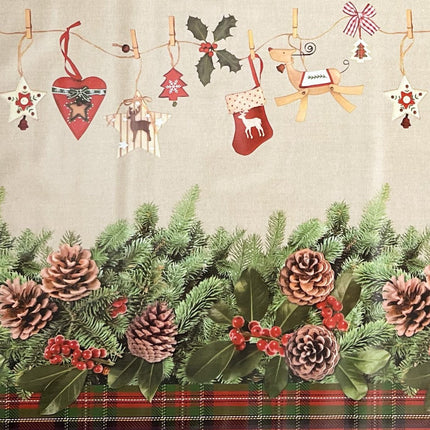 Wachstuch Tischdecke K19A Weihnachten Advent Tannenzapfen eckig rund oval