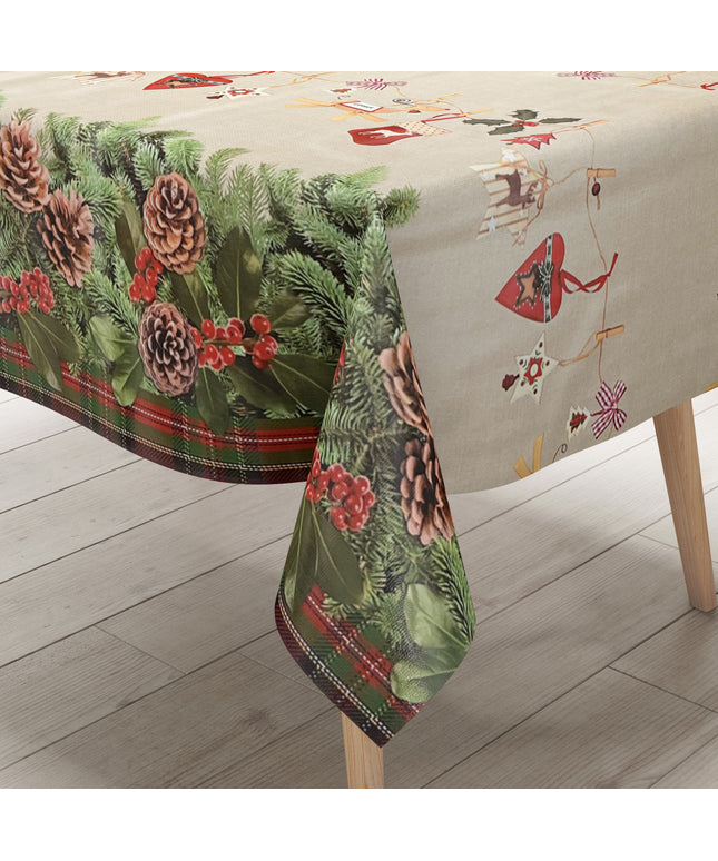 Wachstuch Tischdecke K19A Weihnachten Advent Tannenzapfen eckig rund oval