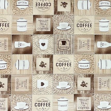 abwaschbare PVC Tischdecke Kücke Kaffee Zucker Tee