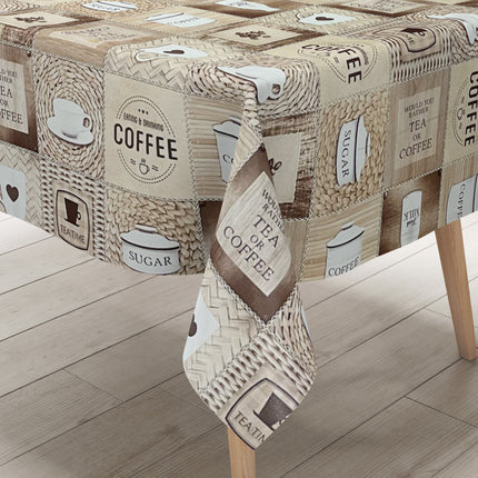 abwaschbare PVC Tischdecke Kücke Kaffee Zucker Tee