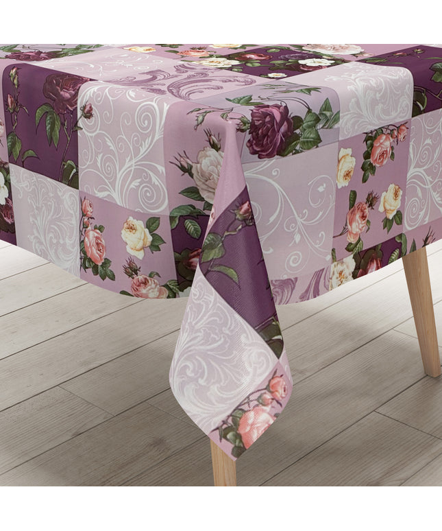 Wachstuch Tischdecke Rosen lila