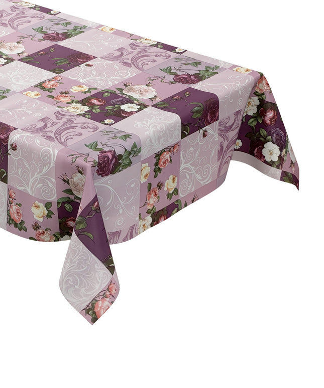 Wachstuch Tischdecke Rosen lila