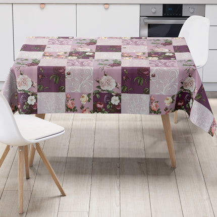 Wachstuch Tischdecke Rosen lila