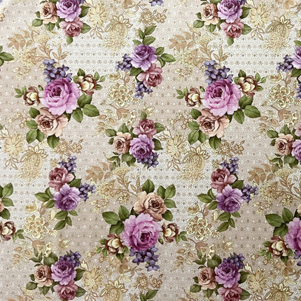 Wachstuch Tischdecke Rosen beige