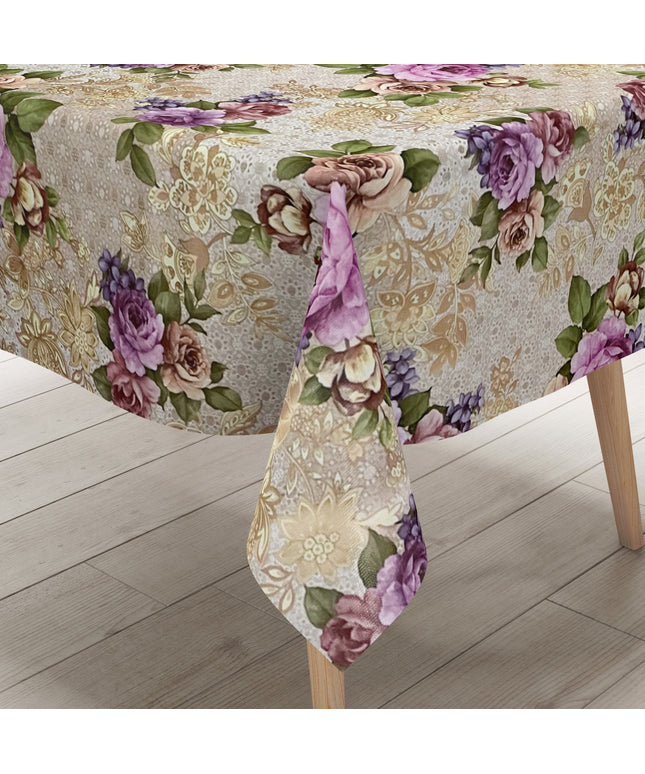Wachstuch Tischdecke Rosen beige