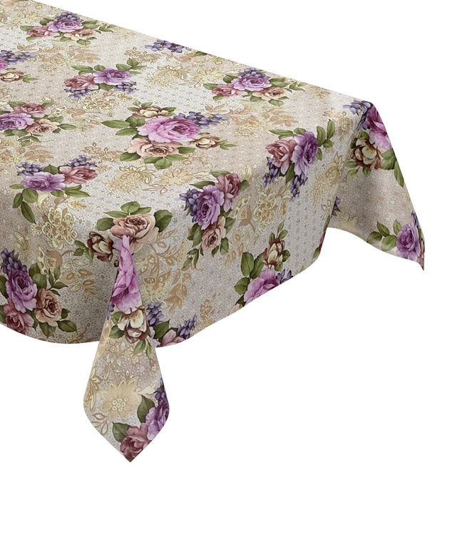 Wachstuch Tischdecke Rosen beige