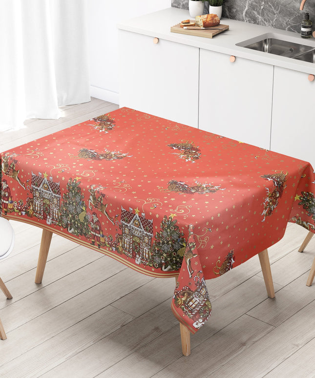 Wachstuch Rolle Weihnachten K23B Weihnachtsschlitten Bordürenmuster Rollenware