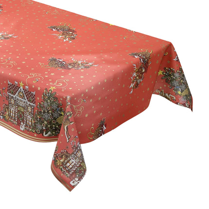 Wachstuch Rolle Weihnachten K23B Weihnachtsschlitten Bordürenmuster Rollenware