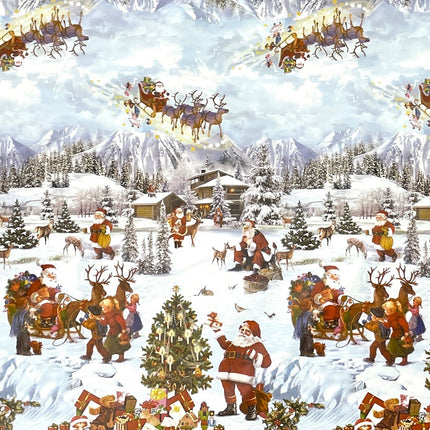 Wachstuch Rolle Weihnachten K25A Weihnachtsdorf Bordürenmuster Rollenware