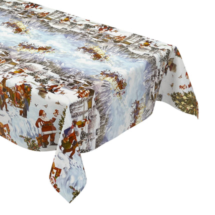 Wachstuch Rolle Weihnachten K25A Weihnachtsdorf Bordürenmuster Rollenware