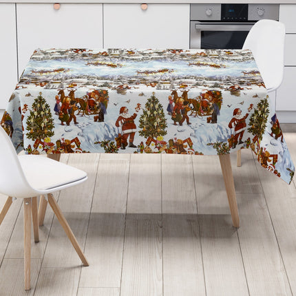 Wachstuch Rolle Weihnachten K25A Weihnachtsdorf Bordürenmuster Rollenware