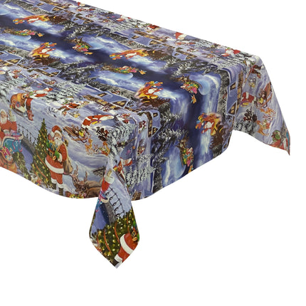 Wachstuch Rolle Weihnachten K25C Weihnachtsdorf Bordürenmuster Rollenware