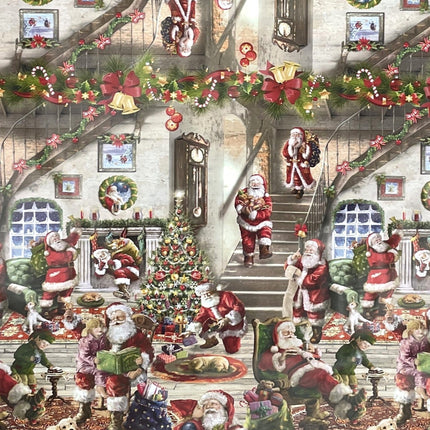 KEVKUS Wachstuch Tischdecke Weihnachten K25D Bordürenmuster Winterdorf eckig rund oval