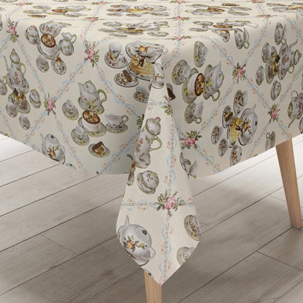 Wachstuch Tischdecke Kuchen und Kaffee