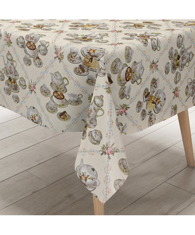 Wachstuch Tischdecke Kuchen und Kaffee