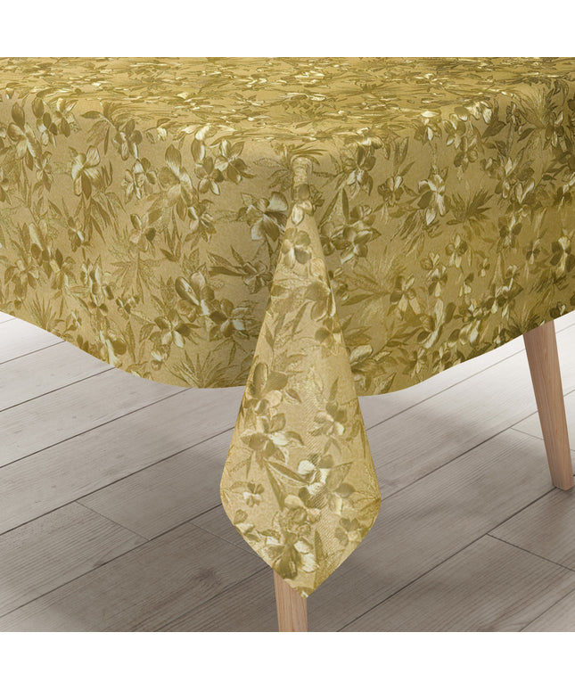Wachstuch Tischdecke Damast geprägt gold