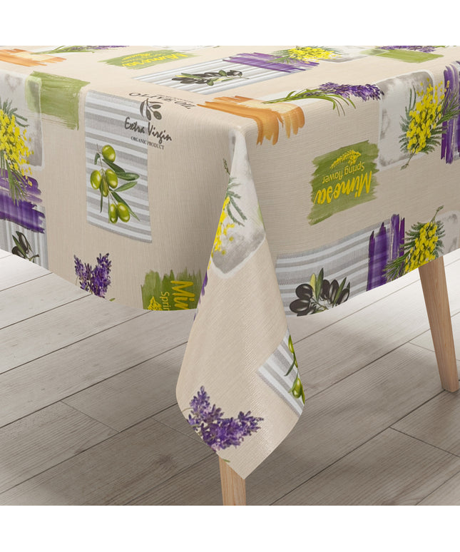 Wachstuch Tischdecke Oliven Lavendel