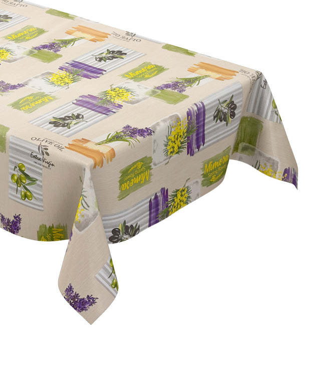 Wachstuch Tischdecke Oliven Lavendel