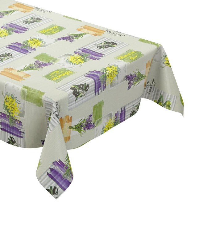 Wachstuch Tischdecke Lavendel Oliven mintgrün