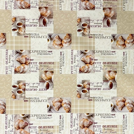 Wachstuchtischdecke Küche Kaffeemotiv beige