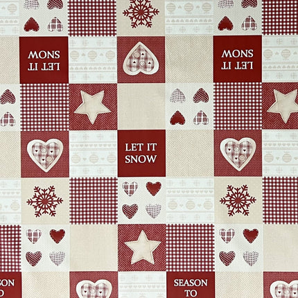 Wachstuch Tischdecke K71A Weihnachten LET IT SNOW Schneeflocken abwischbar eckig rund oval