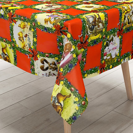 Wachstuch Tischdecke Meterware K836-2 Ostern HAPPY EASTER rot kariert eckig rund oval