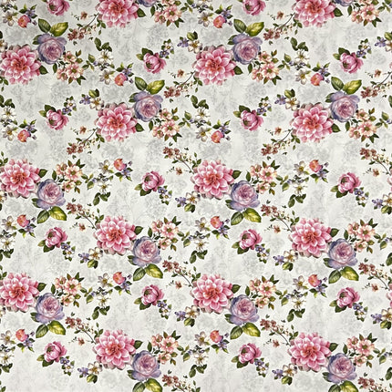 Wachstuch Tischdecke Rosen auf weiss
