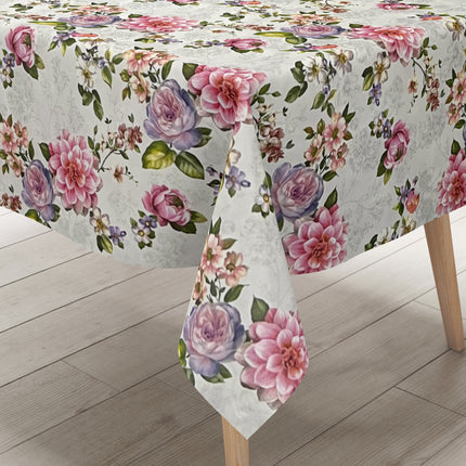 Wachstuch Tischdecke Rosen auf weiss
