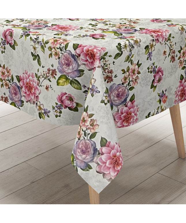 Wachstuch Tischdecke Rosen auf weiss