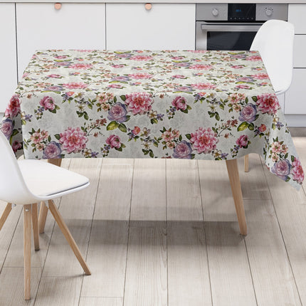 Wachstuch Tischdecke Rosen auf weiss