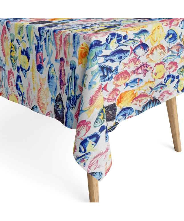 Baumwoll Tischdecke bunte Fische