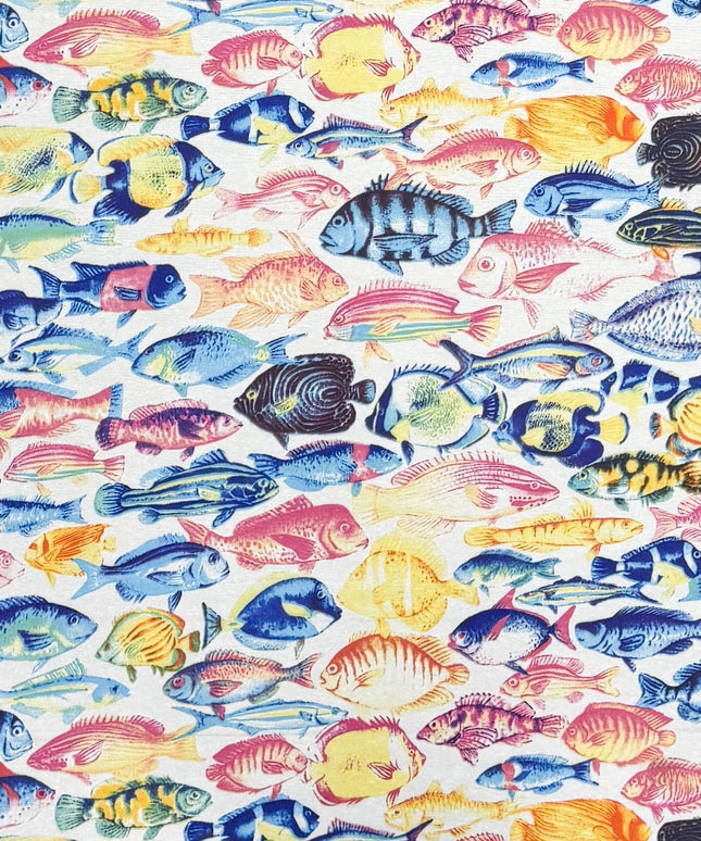 Baumwoll Tischdecke bunte Fische